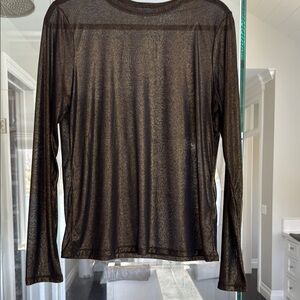 L’agence Sheer Black Long Sleeve Top